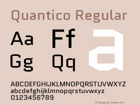 Quantico Regular Version 2.002 Font Sample