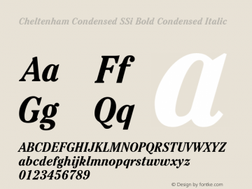 Cheltenham Condensed SSi Bold Condensed Italic 1.000图片样张