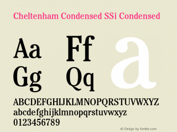 Cheltenham Condensed SSi Condensed 001.000图片样张