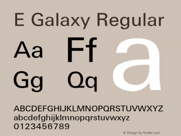 E Galaxy Regular Converted from U:\HOME\PEARCE\AT\TTFONTS\ST000029.TF1 by ALLTYPE Font Sample