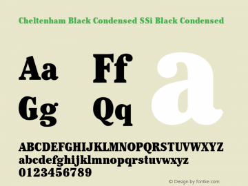 Cheltenham Black Condensed SSi Black Condensed 001.000 Font Sample