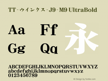 TT-ウインクス-J9-M9 UltraBold N_1.00 Font Sample
