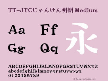 TT-JTCじゃんけん明朝 Medium N_1.00图片样张