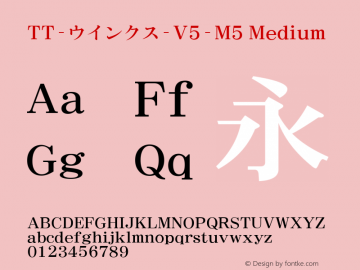 TT-ウインクス-V5-M5 Medium N_1.00 Font Sample