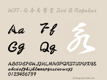 HOT-白舟太草書 Std B Regular Version 1.100;PS 1;hotconv 1.0.38;makeotf.lib1.6.5960 Font Sample