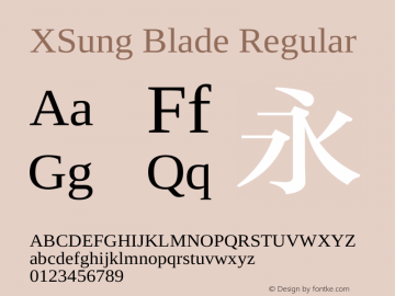 XSung Blade Regular XSung Blade - Version 3.0 Font Sample