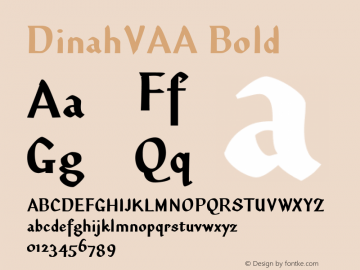 DinahVAA Bold Unknown Font Sample