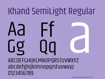 Khand SemiLight Regular Unknown图片样张