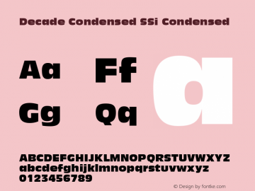 Decade Condensed SSi Condensed 001.000图片样张