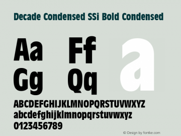 Decade Condensed SSi Bold Condensed 001.000图片样张