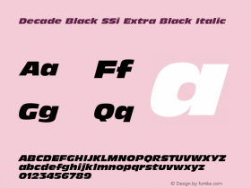Decade Black SSi Extra Black Italic 001.000 Font Sample