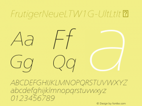 FrutigerNeueLTW1G-UltLtIt ☞ Version 2.000;com.myfonts.easy.linotype.neue-frutiger.w1g-ultralight-italic.wfkit2.version.49gH Font Sample