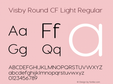 Visby Round CF Light Regular Version 1.009;PS 001.009;hotconv 1.0.70;makeotf.lib2.5.58329图片样张