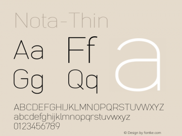 Nota-Thin ☞ Version 001.000;com.myfonts.easy.wiescherdesign.nota.thin-italic.wfkit2.version.4nDq图片样张