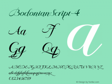 BodonianScript-4 ☞ Version 001.000;com.myfonts.easy.wiescherdesign.bodonian-script.4.wfkit2.version.3PmD Font Sample