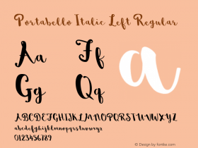 Portabello Italic Left Regular Version 1.0图片样张