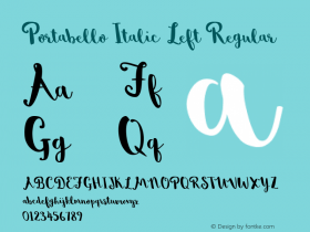 Portabello Italic Left Regular Version 1.0图片样张