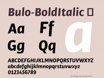 Bulo-BoldItalic ☞ Version 1.000;com.myfonts.easy.tipografies.bulo.bold-italic.wfkit2.version.47T6图片样张