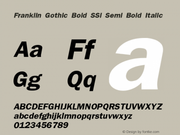 Franklin Gothic Bold SSi Semi Bold Italic 001.000图片样张