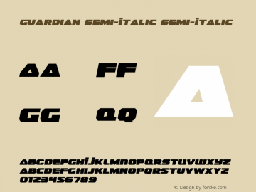 Guardian Semi-Italic Semi-Italic Version 2.0; 2015 Font Sample