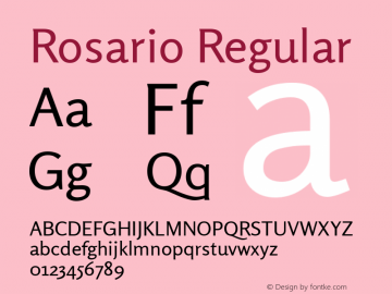 Rosario Regular Version 1.004 Font Sample