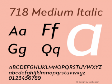 718 Medium Italic Version 1.000图片样张