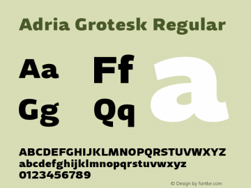 Adria Grotesk Regular Version 1.001图片样张