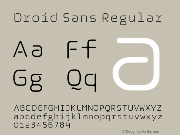 Droid Sans Regular Version 1.00 build 114 Font Sample