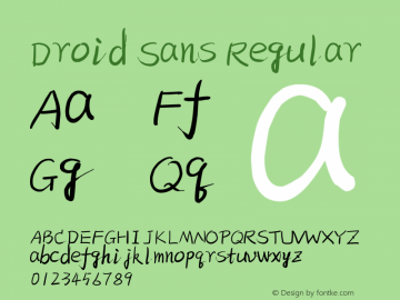 Droid Sans Regular Version 1.00 August 20, 2015, initial release Font Sample