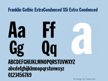 Franklin Gothic ExtraCondensed SSi Extra Condensed 1.000图片样张