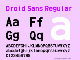 Droid Sans Regular Version 1.00 September 1, 2015, initial release图片样张