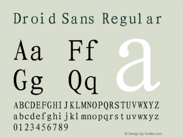 Droid Sans Regular Version 1.00 September 4, 2015, initial release Font Sample