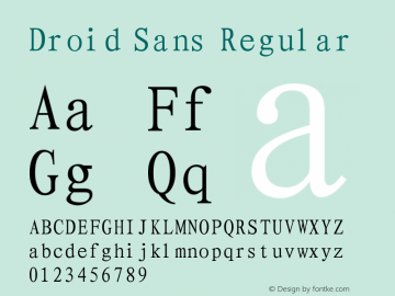 Droid Sans Regular Version 1.00 September 4, 2015, initial release Font Sample