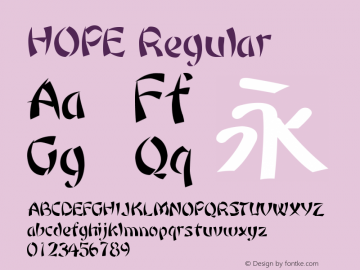 HOPE Regular HOPE Font Sample