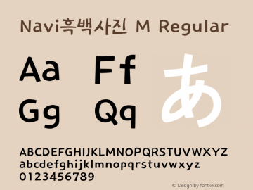 Navi흑백사진 M Regular Version 1.00 Font Sample