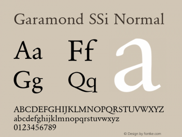 Garamond SSi Normal 1.000 Font Sample