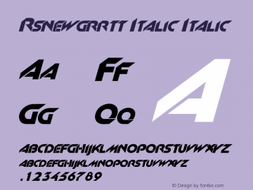 Rsnewgrrtt Italic Italic Unknown图片样张