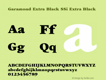 Garamond Extra Black SSi Extra Black 001.000 Font Sample