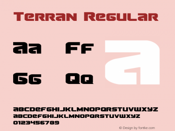 Terran Regular Version 1.1; 2015 Font Sample