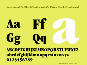 Garamond Ex-BlackCondensed SSi Extra Black Condensed 001.000 Font Sample