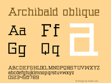 Archibald oblique Version 1 Font Sample