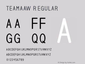 teamaaw Regular Unknown Font Sample