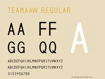 teamaaw Regular Version 1.0 Font Sample