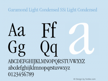 Garamond Light Condensed SSi Light Condensed 001.000图片样张