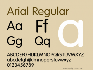 Arial Regular Version 5.01.2x图片样张