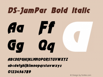 DS-JumPar Bold Italic Version 1.000 2006 initial release图片样张