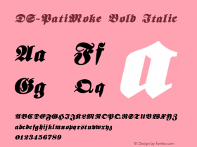 DS-PatiMoke Bold Italic Version 1.000 2006 initial release图片样张