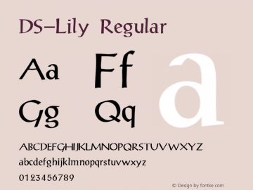 DS-Lily Regular Version 1.000 2006 initial release Font Sample