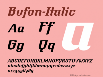Bufon-Italic ☞ Version 001.001 ;com.myfonts.easy.demilan-studio.bufon.italic.wfkit2.version.4oeF图片样张