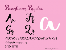 Berrylicious Regular Version 1.0 Font Sample